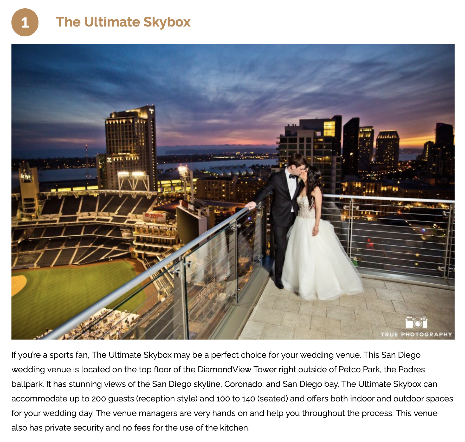 skybox - best rated san diego wedding venue
